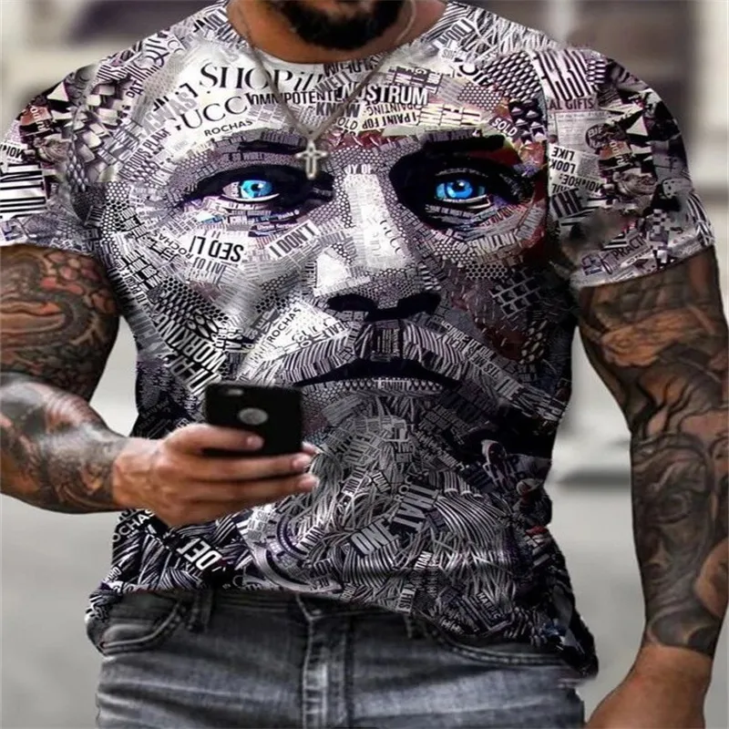 GRIMACE Men s t -shirt 3d tryckt retro man vuxen stor o krage toppskjorta 220714