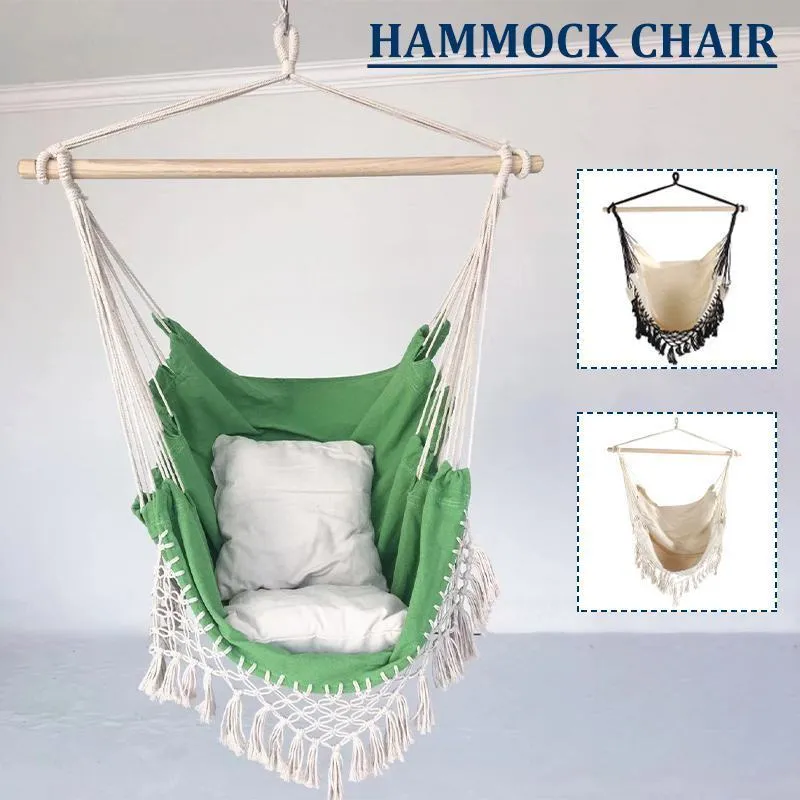 Outdoor Bohemia style Home Garden Hanging Hammock Chair Indoor Dormitory By Swing Hanging Chair with Wooden Stand 220606