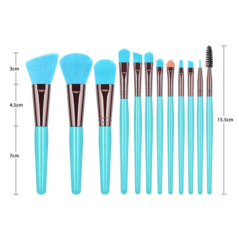 NXY Makyaj Fırçalar Xinyan Mavi Set Eyeliner Kirpik Katı Göz Farı Kozmetik Karışım Güzellik Aracı Kiti Maquiagem 0406