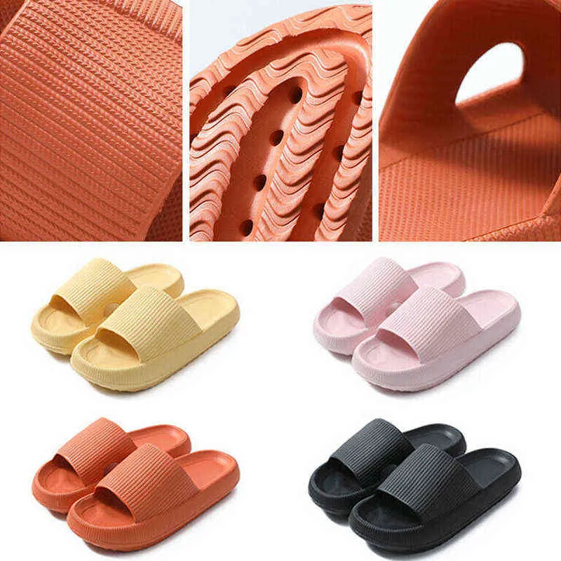 Women Indoor Bathroom Slippers Summer Shoes Thick Platform Slipper Soft EVA Anti-Slip Lovers Home Floor Slides Bat G220519