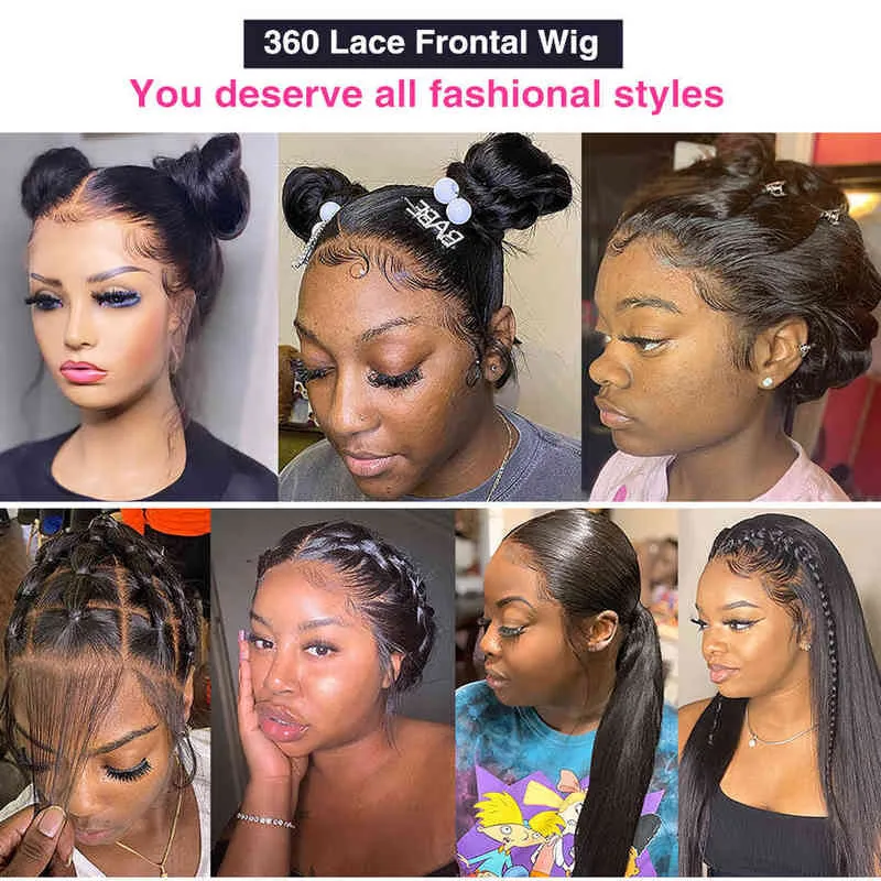 360 Hd Lace Frontal Wig Brazilian Straight Front Human Hair s for Women 13x4 on Sale Pre Plucked 220622