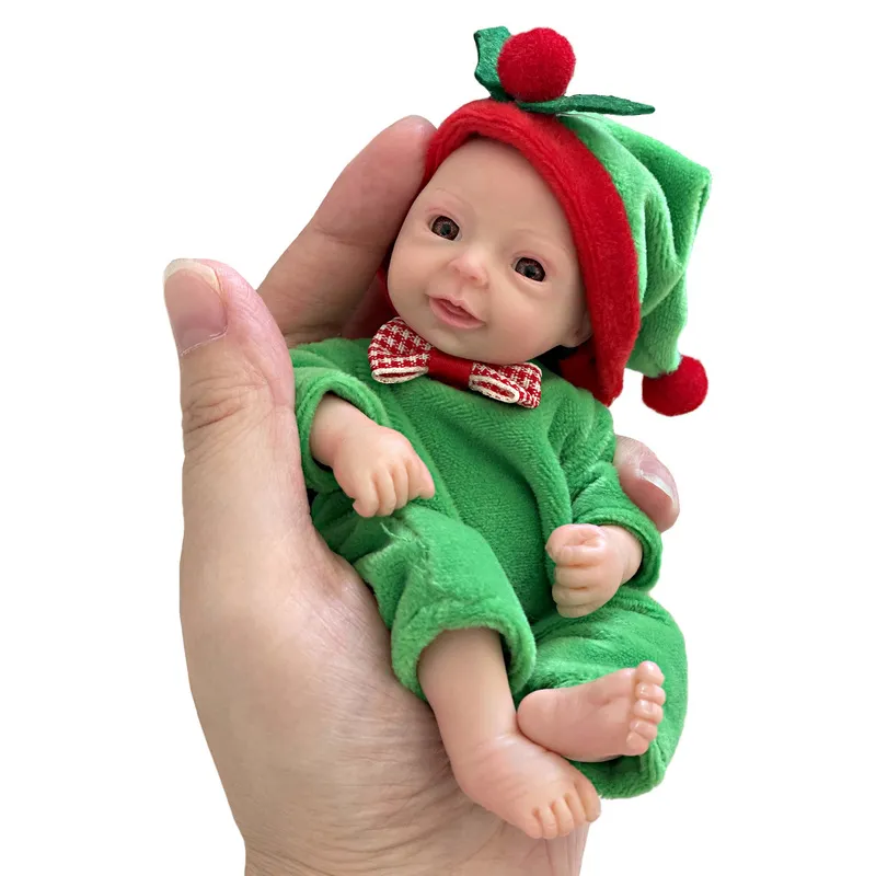 素敵な6インチのパーム生まれの赤ちゃんフルボディシリコンボーイリボーンドール