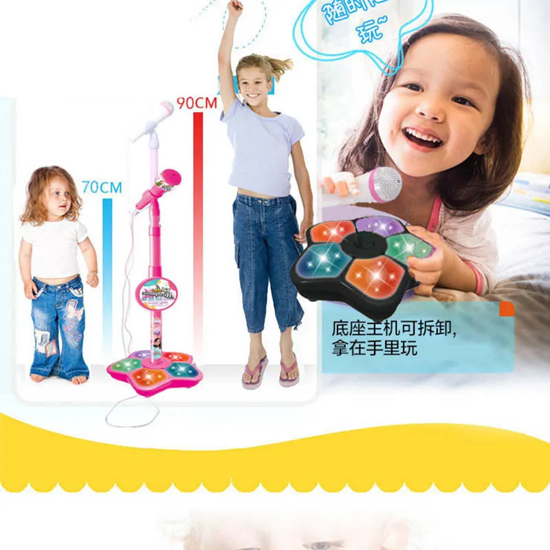Barn Karaoke Song Machine Microphone Stand Lights Toy Brain-Training Toy For Children Education Toys Födelsedagspresent 220706