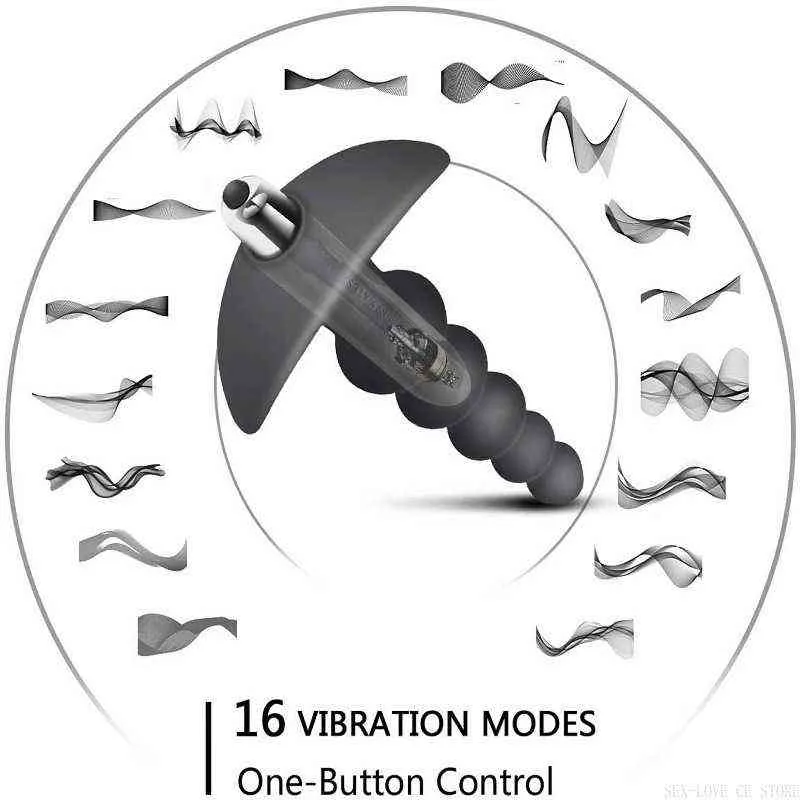 Nxy Anal Toys Vibration Plug Vibrator Male Prostate Massage Pull Beads Masturbation Sex Adult Products 220510