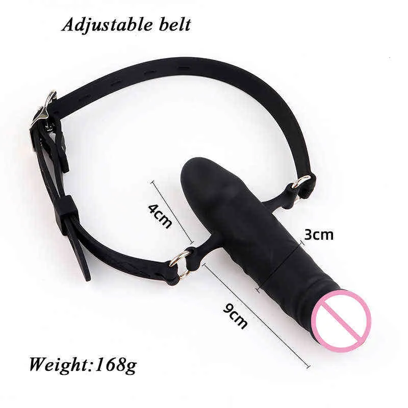 Nxy Sm Bondage Silicone Open Mouth Gag Oral Stuffed Plug Roleplay Restraints Slave Bdsm Fixation Strap Adult Games Sex Toys 220423
