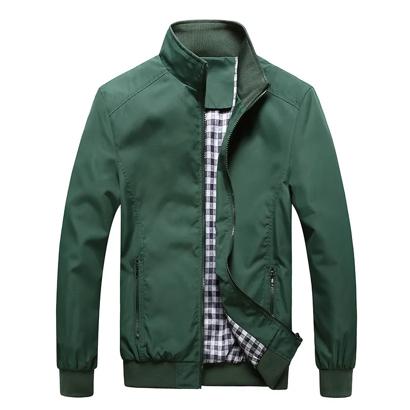 Bomber di qualità Solida giacca casual uomini Spring Autunno esterno Mandarino Giacche da uomo abbigliamento sportivo cappotti maschi M5XL 6xl 7xl 220810