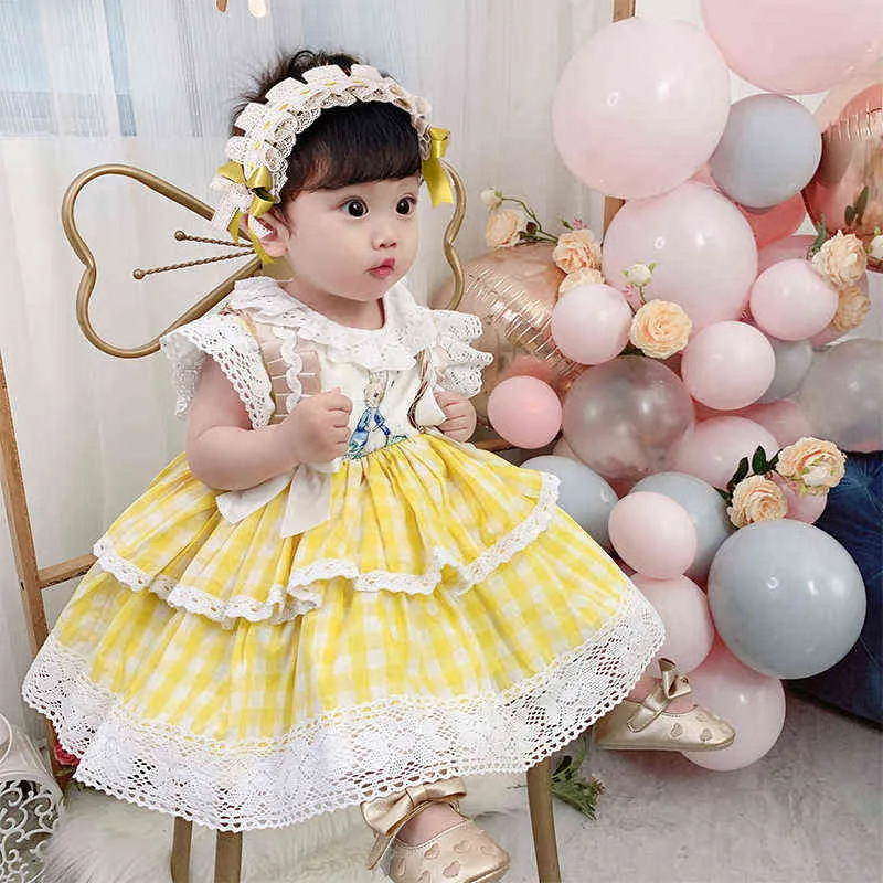 2021 Summer Kids Dress for Girls Baby Party Dress for Kids Wedding Dress Girl Newborn Ball Gown Lolita Party Princess Vestidos G220428