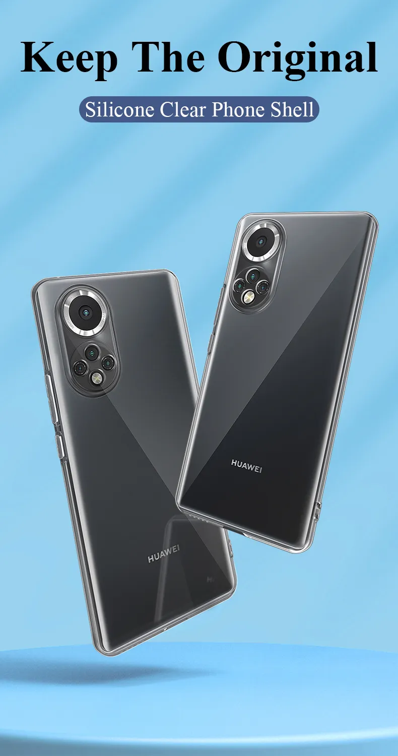 Volledige dekking Duidelijke siliconenkisten voor Huawei Honor 60 50 30 Pro 10x Lite 30S Ultra dunne zachte X30 X20 SE X10 Max 30i