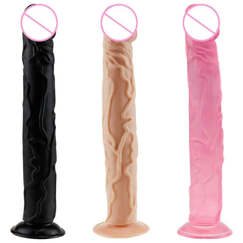 Nxy Dildos Dongs Realistic Big Long Sex Toys Women Silicone Penis Female Masturbators Suction Cup Adult Large Huge Cock 220420