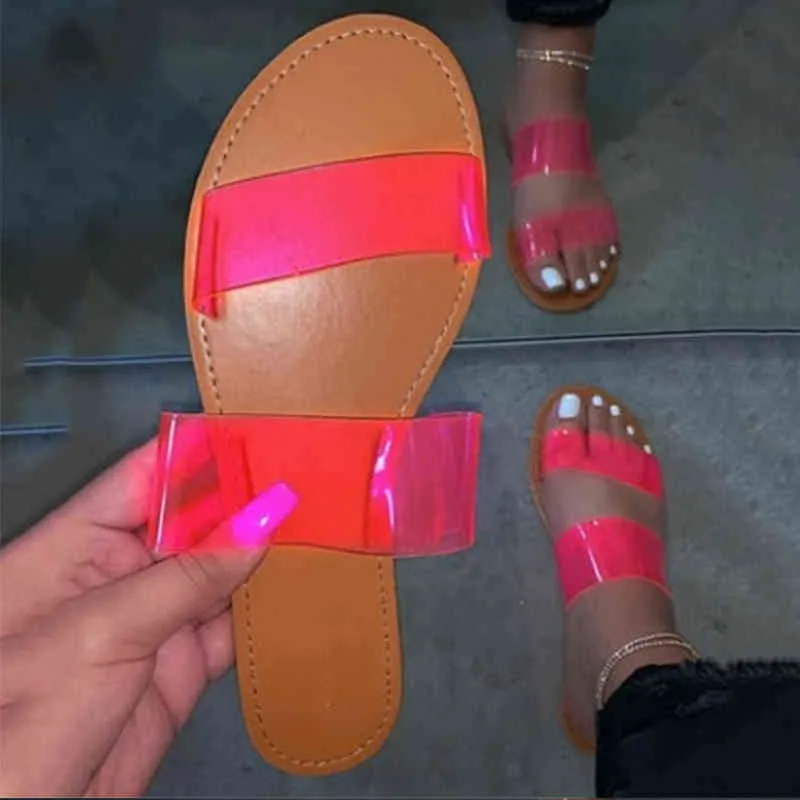 Transparante riemschoenen Casual zomer slippers indoor anti-slides dia's 2022 trend vrouwelijke flip flops outdoor vrouw sandalen muilezels y220412