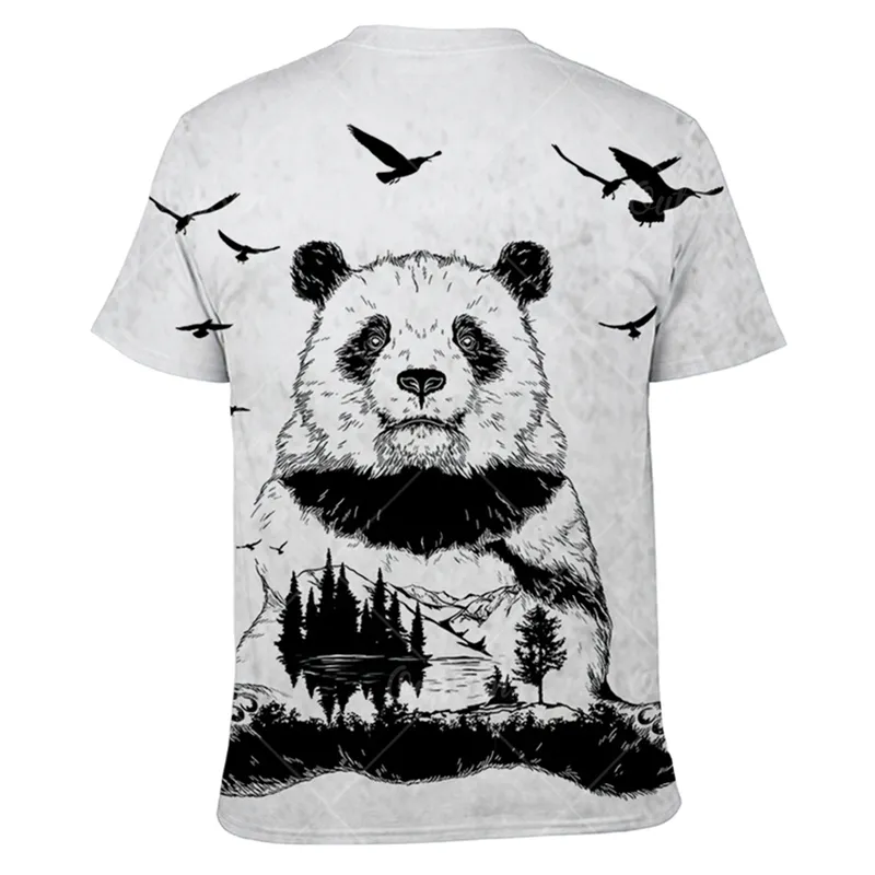 Sommer Panda 3D Druck Herren T-shirts Streetwear Lose ONeck Kurzarm Tops Tees Männer Kleidung Übergroßen T Shirt Für Männer 6XL 220607