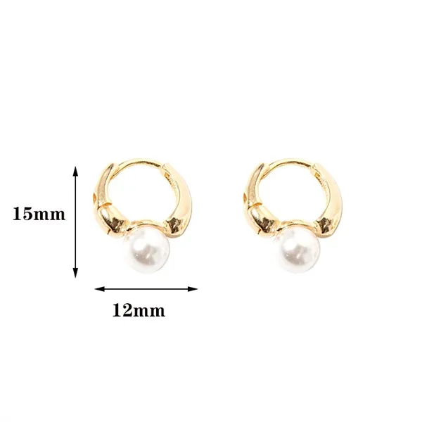 2022 Nieuwe premium French Pearl Charm Cute Small Hoop Earrings dames goudbladen AB772249Z