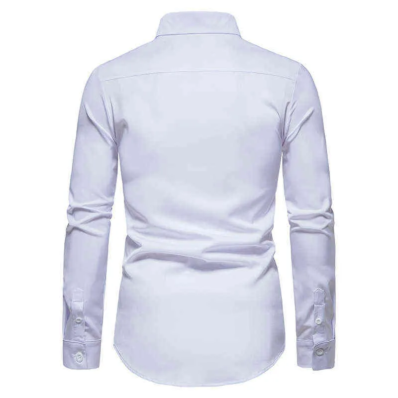 Camicie casual da uomo d'affari nere Camicie a maniche lunghe slim fit a vita bassa Camicia da uomo in cotone con bottoni Camisa Social Masculina L220704