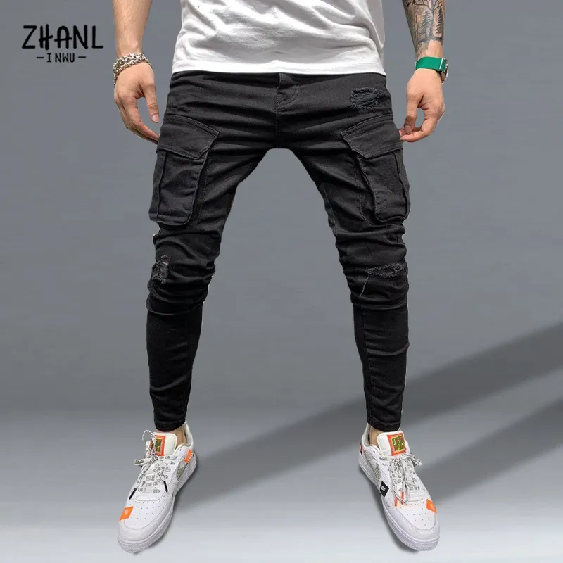 Mens Stretchy Skinny Ripped Jeans Men Slim Fit Denim High Quality Jean Fashion Sweatpants Hip Hop Trousers Jogger Pencil Pants 220726