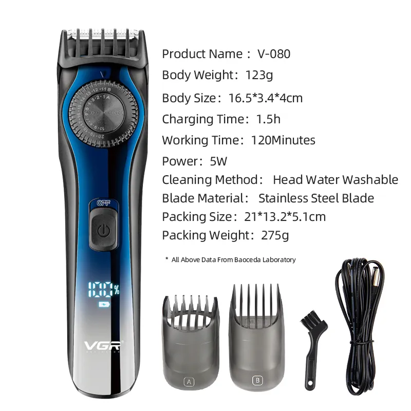 Rasoir Écran LCD Tondeuse Puissante Machine De Découpe Coiffeur Coupe De Cheveux Professionnel Tondeuse À Cheveux Rechargeable 220712