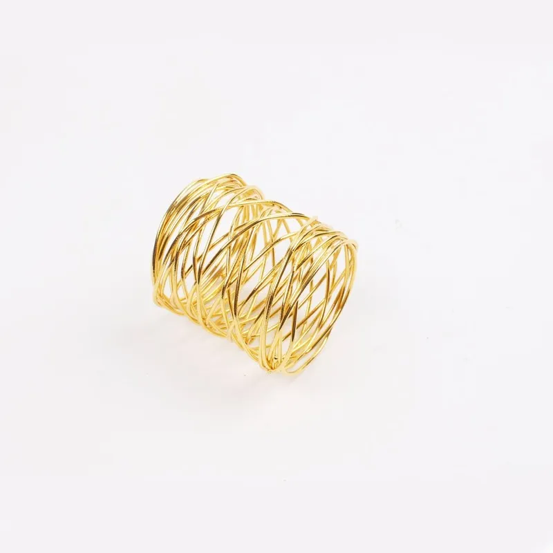 Średnio plisowany złoto -drutowy pierścień serwetka prosta kręta serwetka 2671002