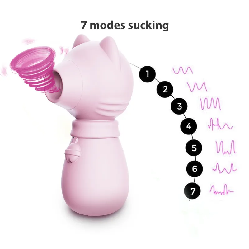 7 -läge katt suger vibrerande äggvibrator sexig leksak onaniator massage sucker klitoris stimulator vuxen produkt för kvinnor td0403
