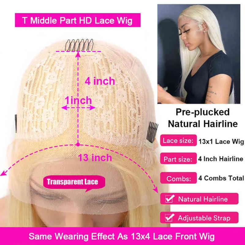 NXY Hair Wigs 613 Lace Frontal Loira Frente Humano Completo para Mulheres Negras 28 34 polegadas HD 220609