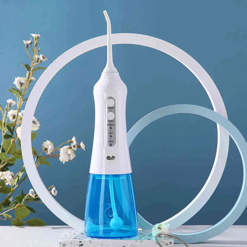 AZDENT Chic Electric Oral Irrigator USB Rechargeable Adults Dental Cleaner 3 Modes 300ml Water Tank Flosser IPX7 Waterproof 220510