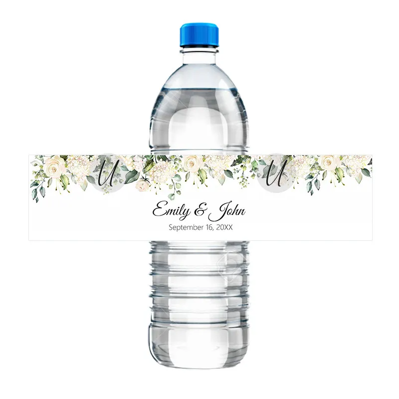 30 Uds. Etiquetas de agua personalizadas con cualquier texto, pegatinas personalizadas para etiquetas de botellas, decoración personalizada para cumpleaños, bautismo, boda, Bar Mitzvah, 220613