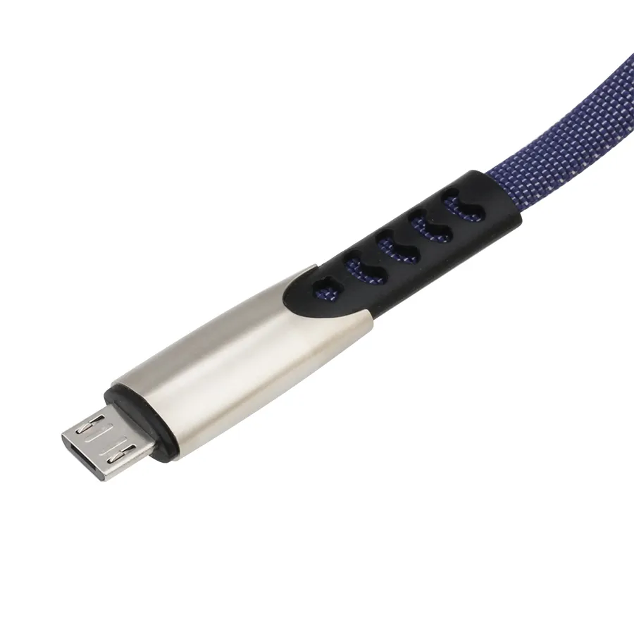 1M USB-typ C-kabel Fastladdning av zinklegering flätade USB-C Micro Datakabel för Xiaomi Samsung S9 S8 Huawei