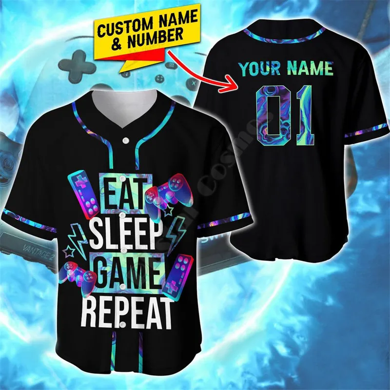 Repeat Custom Name And Number Baseball Shirt Jersey 3D All Over Printed Men s Casual s hip hop Tops 220707