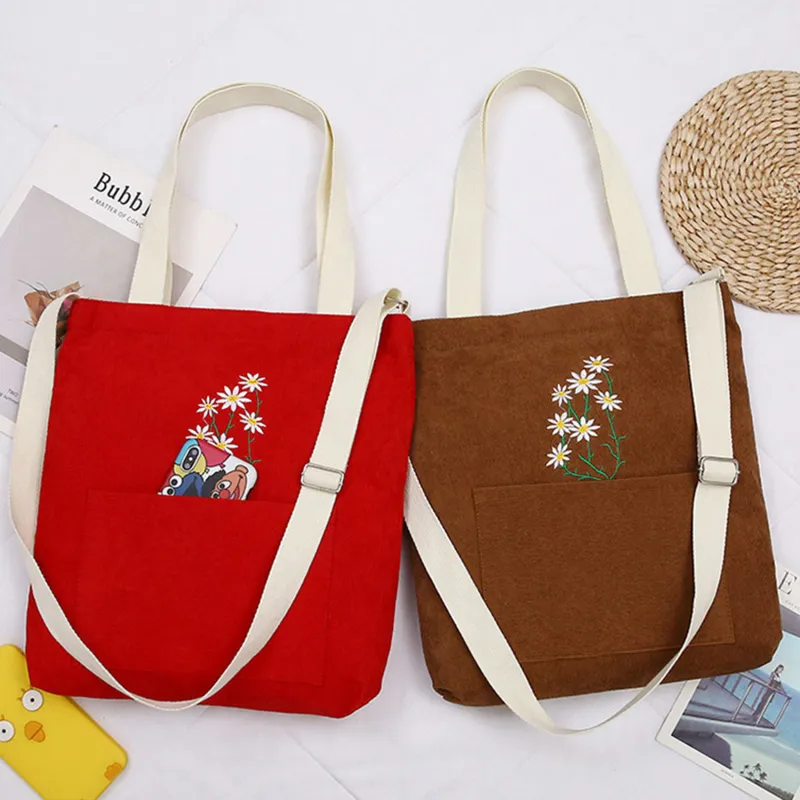 Women's Bag Cute Casual Large Capacity Shoulder Bags Shopper Canvas Fashion Harajuku Zipper Print Handbags CX220325