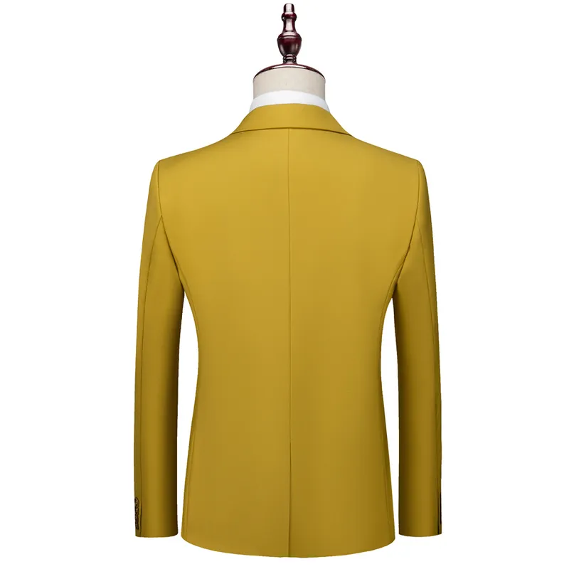 Plozeksale Mężczyźni Dark Yellow Blazer Wiosna Jesień Slim Fit Business Casual Man Boutique Blazer Jacket Męskie Blazers Ślubny Q980 220409