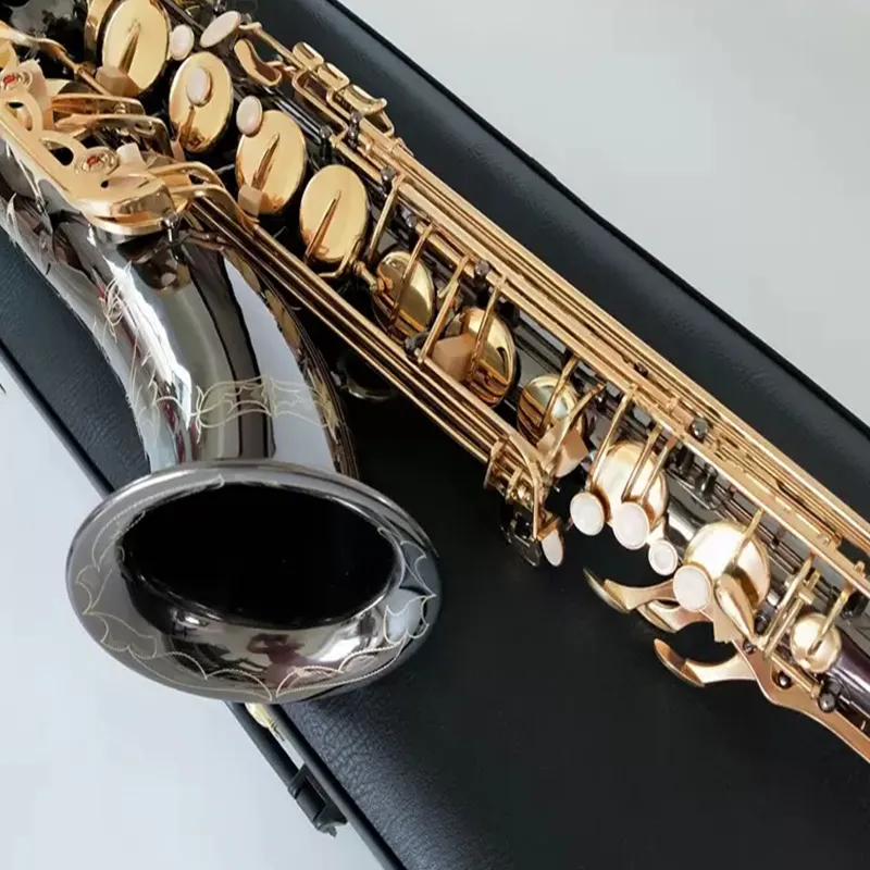 Gold de ponta preta Original 992 Estrutura Drop B TOMPO TENOR PROFISSIONAL Tenor profissional Black Gold Ball Tenor Sax Jazz Instrument