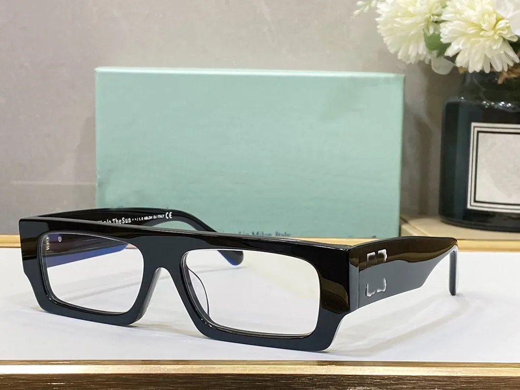 Lyxdesigner solglasögon för män och kvinnor utanför stil mode glasögon klassisk tjock platta svart vit fyrkantig ram glasögon man245p