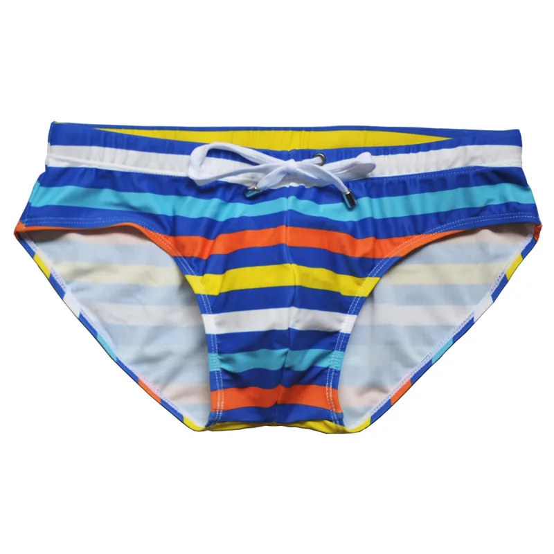 Men Striped swimwear with rope Brand man swimming trunks Beach Short Surfing Lashing sexy triangular sell summer 220520