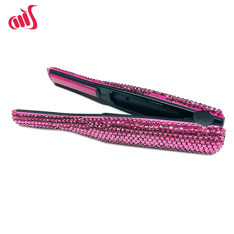 USB Mini Flat Iron Portable Travel Draaieloze oplaadbare krullen met kracht voor haargraden en krultroze 220623