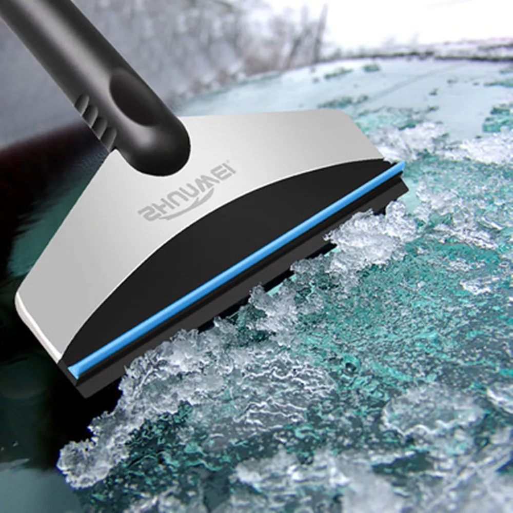 Car Ice Scraper Windshield Ice Breaker Quick Clean Glass Stainless Steel Brush Snow Remover Tool Window Winter Snow Shovel