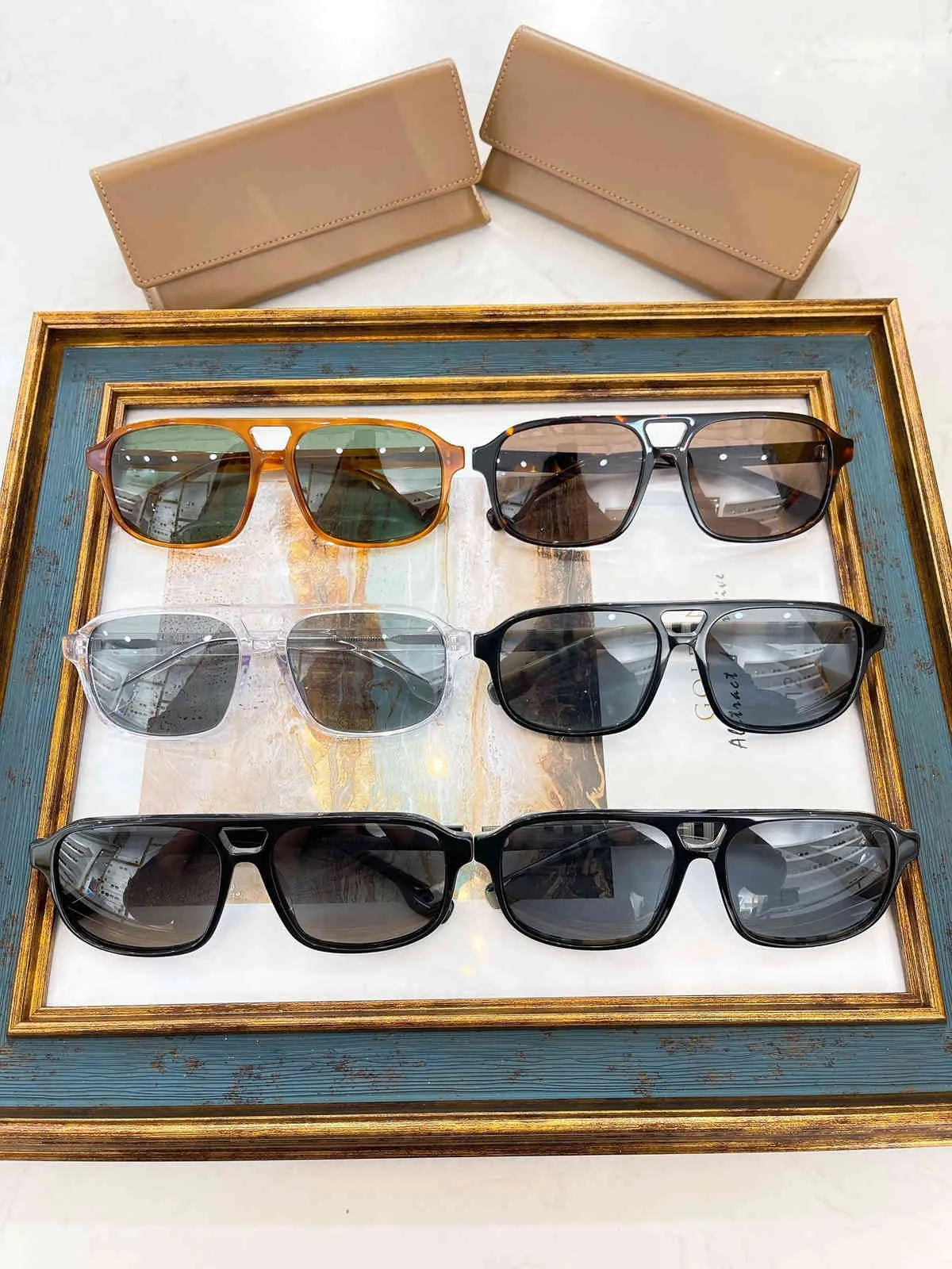 2022 nouveau B maison plaque mode lunettes de soleil hommes et femmes avec Double faisceau crème solaire Anti-UV haut de gamme sens Ins lunettes
