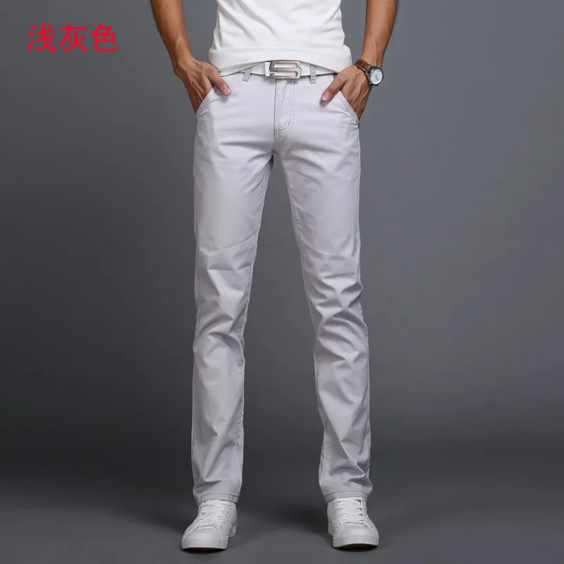 Męskie spodnie wiosna lato swoboda mężczyźni bawełniany Slim Fit Modne spodnie Mężczyzna marka odzieży 9 kolorów plus rozmiar 28 38 220827