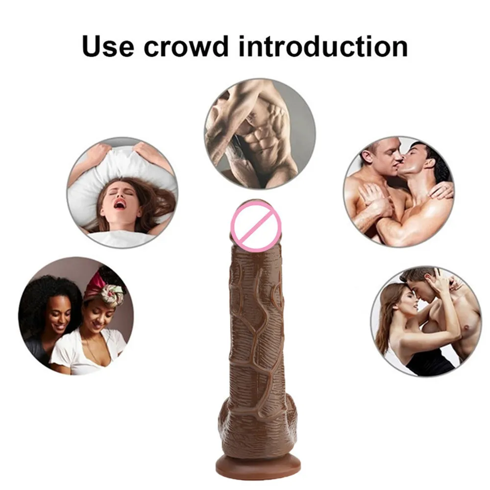 Fanala Brown Sug Cup Dildo Silicone Non Vibration Women G-Spot Anal Sexig leksak Flexibel penis lesbisk lång mjuk rumpa