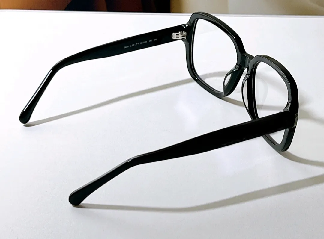 女性四角い眼鏡メガネブラックゴールドフレーム透明レンズ光学メガネフレームアイウェアボックス298o