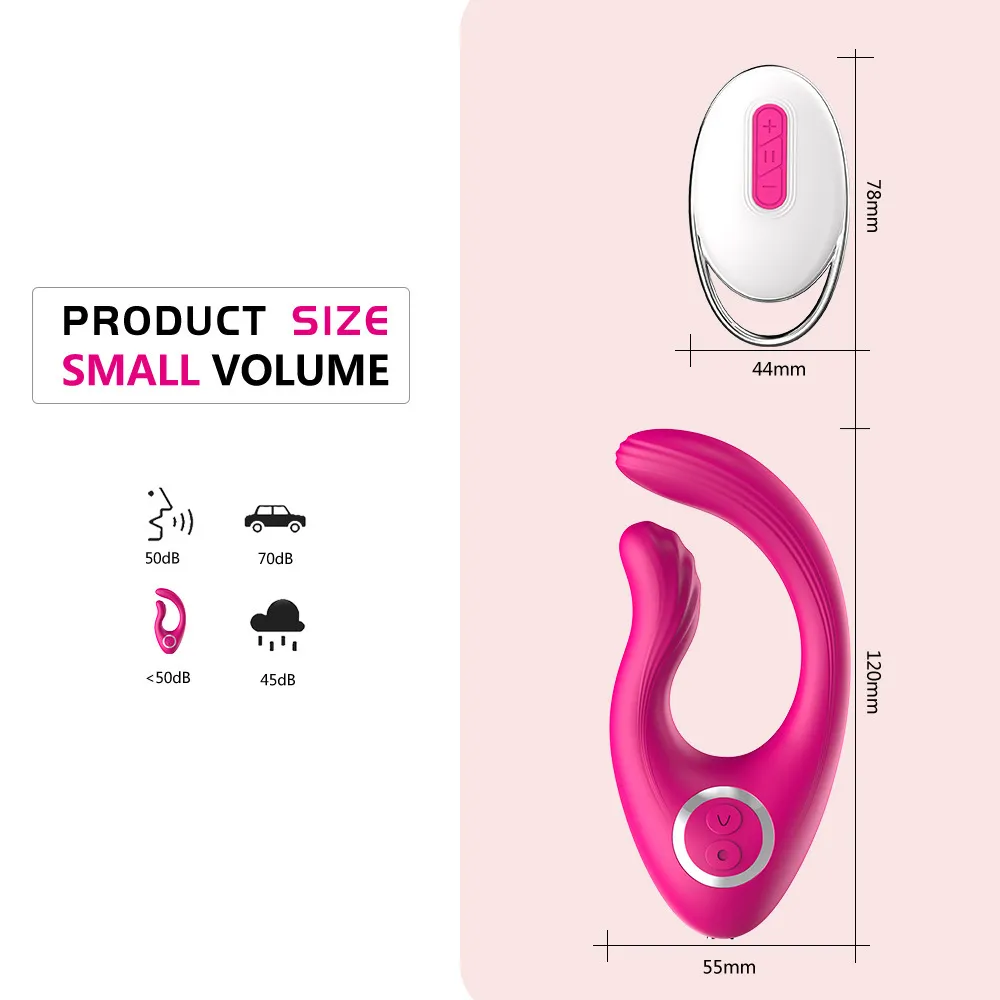 Stimolatore della vagina del pene del clitoride della coppia del motore doppio del vibratore del vibratore Giocattoli sexy le donne Masturbatore femminile con telecomando