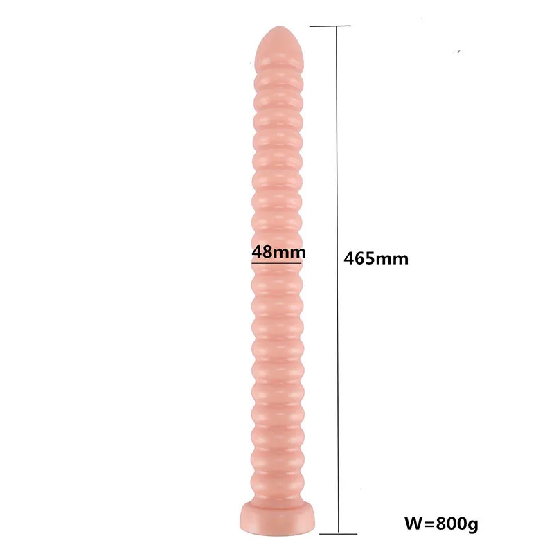 Super Long Anal Plug Dildo Butt giocattoli sexy donna Uomo Colon Masturbatori Massaggio a spirale con ventosa Pull Bead