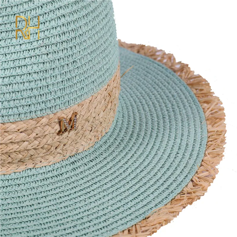Summer Cowboy Cap Casual Sun Hats For Women Fashion Letter M Jazz Straw Men Beach Panama Hat Wholesale RH 220318