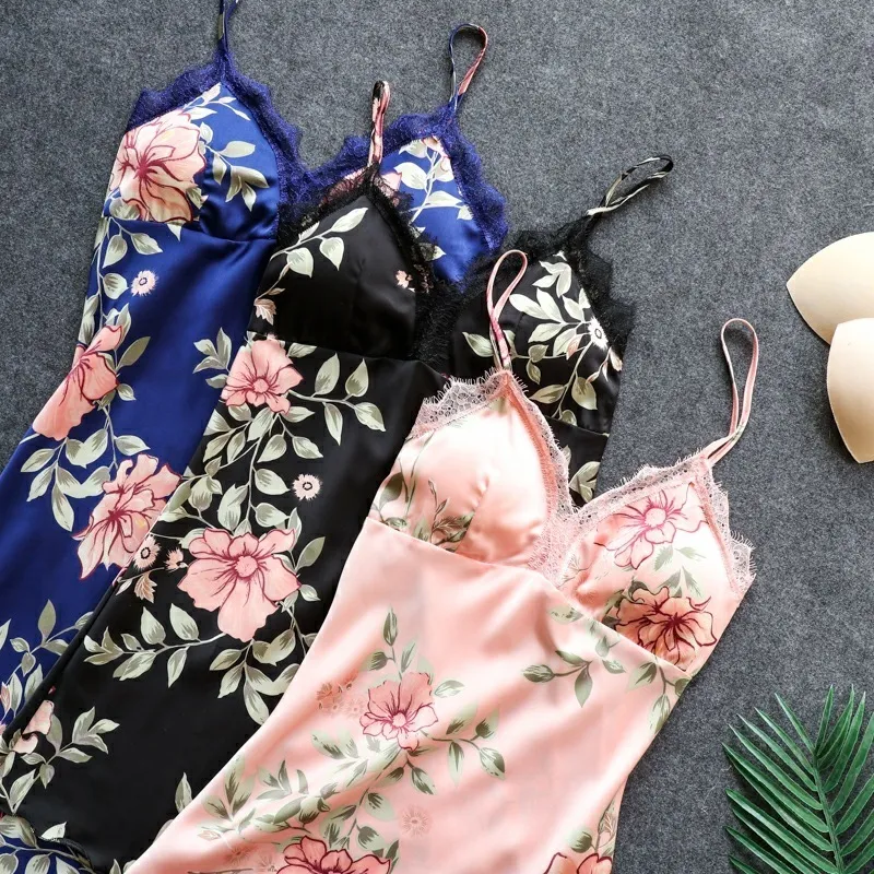 Pink Pajamas Sets Womens Strap Top Pants Sleepwear Suit Spring Autumn Home Wear Nightwear Kimono Robe Bath Gown M-XXL 220802