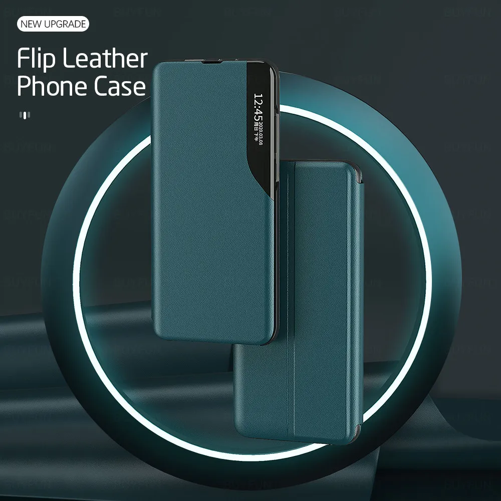 S22ULTRA Case Smart Windows View Code Flip Phone Cover для Samsung Galaxy S 22 S22 Ultra Pro Plus 5G Магнитная книга Стенд Coque