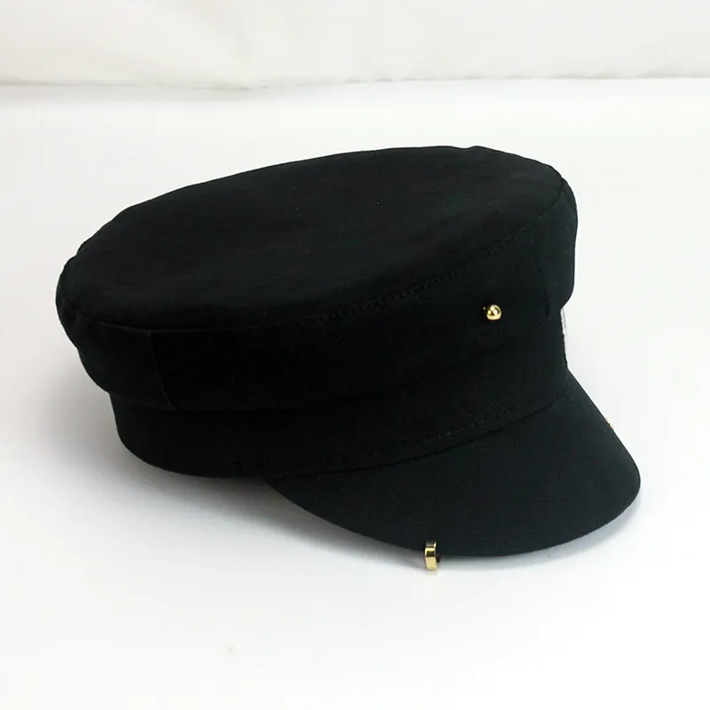 Eenvoudig borduurwerk RB Hat Dames Men Street Fashion Style Sboy hoeden Zwarte Beretten Flat Top Caps Men Drop Ship Cap 220511