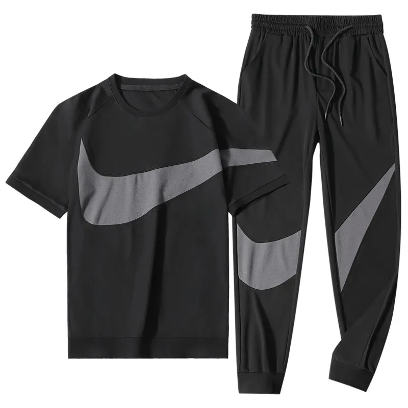 Męski dres dresowy na świeżym powietrzu Męskie letnie letnie suwaki z krótkim rękawem Suits Sports Running Set Treewear Tops Tshirts 220601