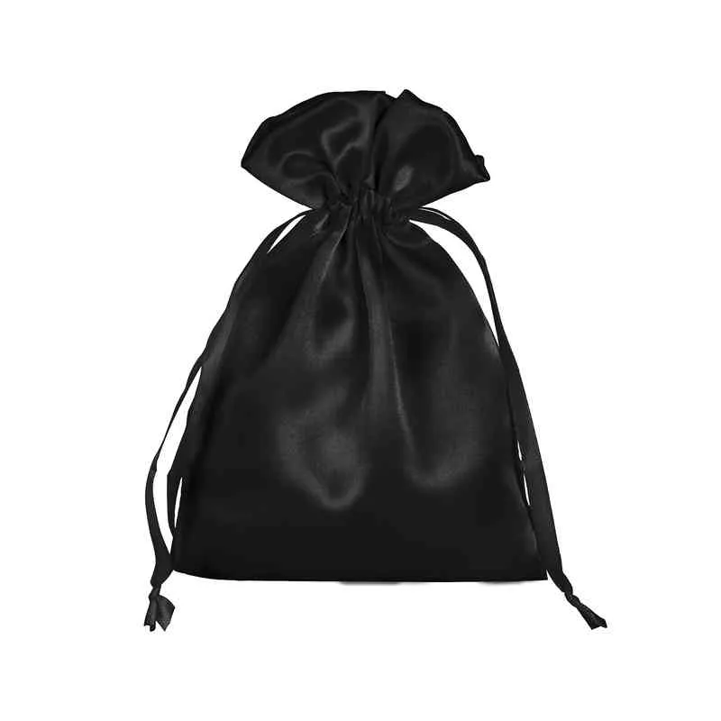Custom Silk Satin 13X18cm/15x24cm Jewelry/Wigs/Makeup Drawstring Wedding Gift Bags