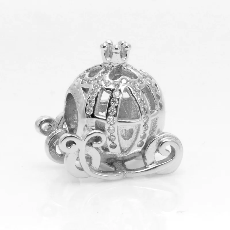 Popolare di alta qualità 925 sterling silver scintillante carrozza ciondolo perline fai da te braccialetto di fascino originale gioielli da donna accessori di moda4985904