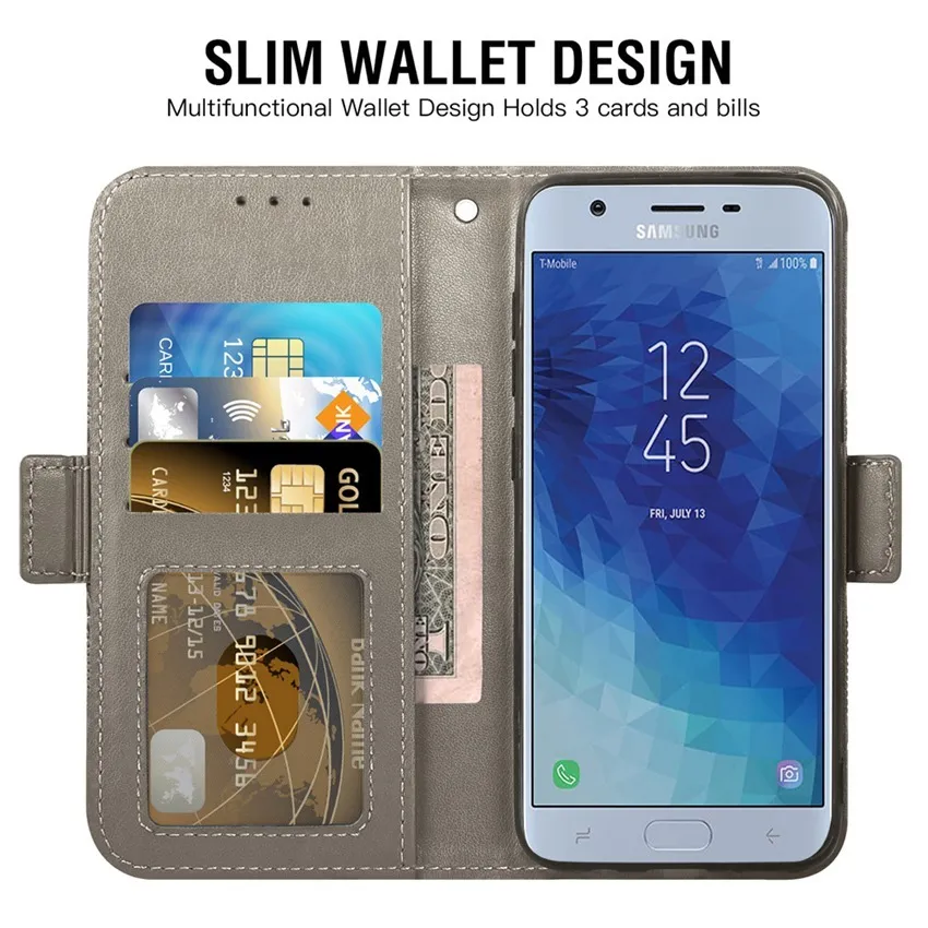 Lederen portemonnee kisten voor Samsung Galaxy J7 J6 plus J6Plus J6  J4 J4  J3 J2Pro 2018 Fundas Capa Pocket Telefoontas Flip Cover Turnes