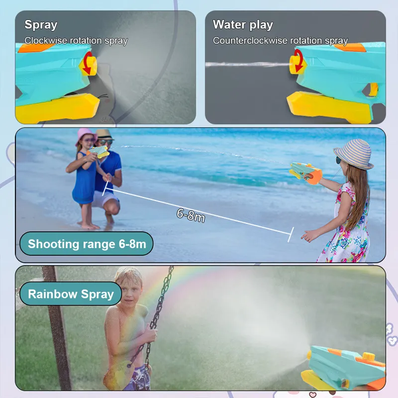 Pistolet à eau pistolets de levage jouet piscine pour enfants fusil plage été bord de mer jeu de natation bataille carré petit Rafting Spray bleu rose 220715