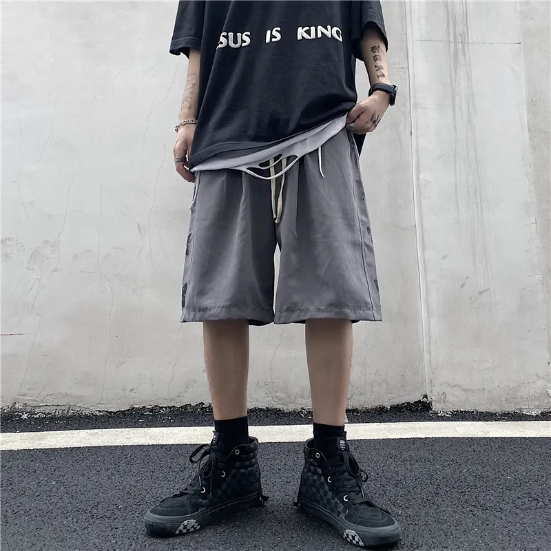 Pantaloncini Uomo ed Casual Unisex Coppie Chic Daily High Street Short Coreano Ins Summer Hiphop Streetwear Retro 220602
