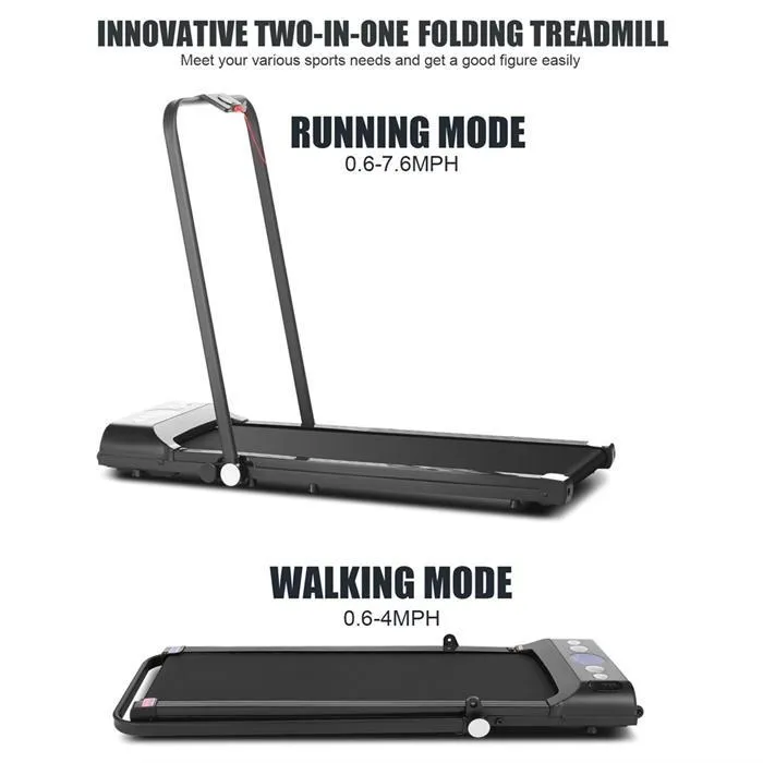 Tapis roulant pieghevole 2 in 1 2HP Electric Running Walking Jogging Machine uso domestico/ufficio